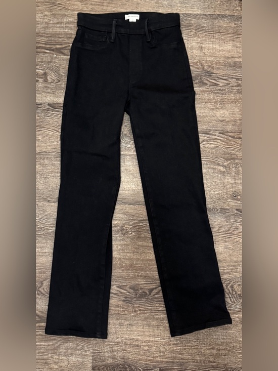 Good American Denim - Good American Pull On Black Straight-Leg Jeans